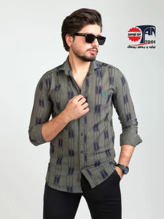 پیراهن مردانه کنفی چاپی